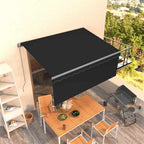 Toldo retráctil manual con persiana 4x3 m naranja y marrón