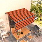 Toldo retráctil manual con persiana 4x3 m naranja y marrón
