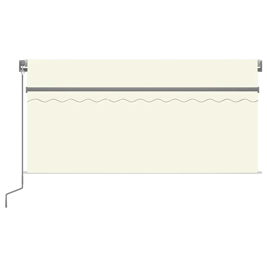 Toldo manual retráctil persiana LED crema 3,5x2,5m