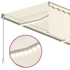 Toldo manual retráctil persiana LED crema 3,5x2,5m