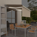 Toldo manual retráctil persiana LED crema 3,5x2,5m