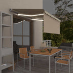 Toldo manual retráctil persiana LED crema 3,5x2,5m