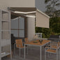 Toldo manual retráctil persiana LED crema 3,5x2,5m