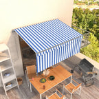 Toldo manual retráctil persiana LED crema 3,5x2,5m