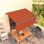 Toldo manual retráctil persiana LED crema 3,5x2,5m