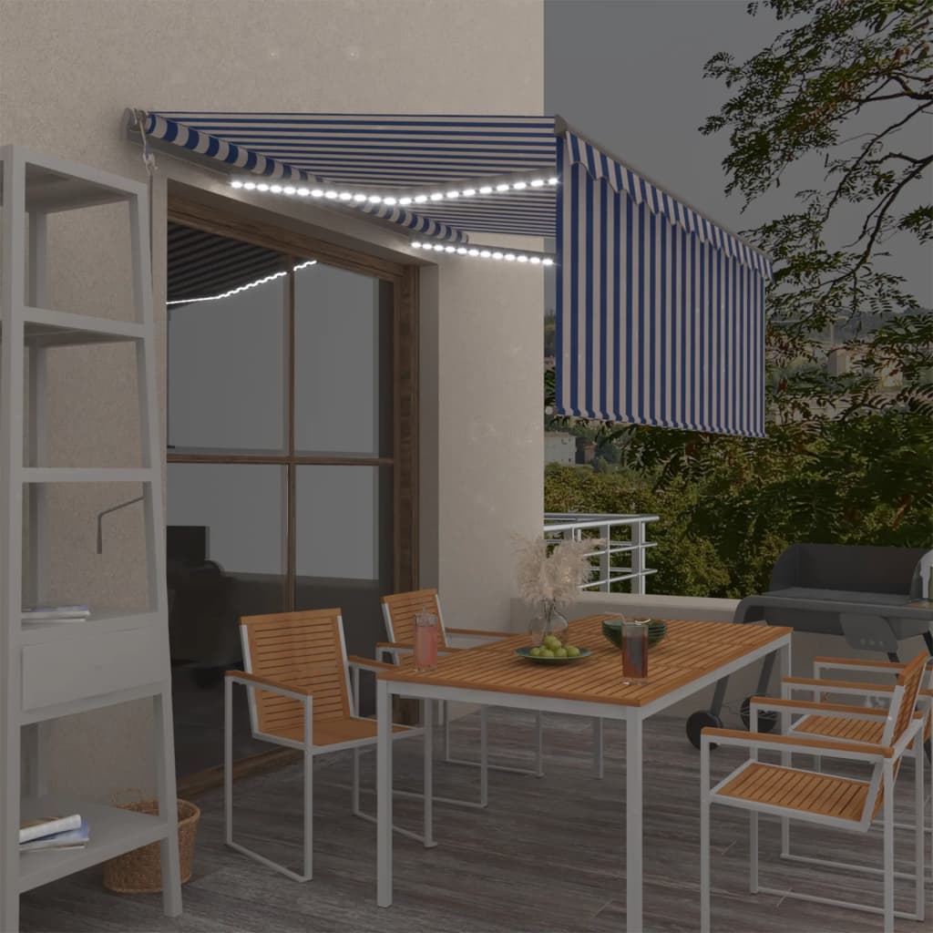 Toldo automático con LED sensor de viento antracita 400x300 cm