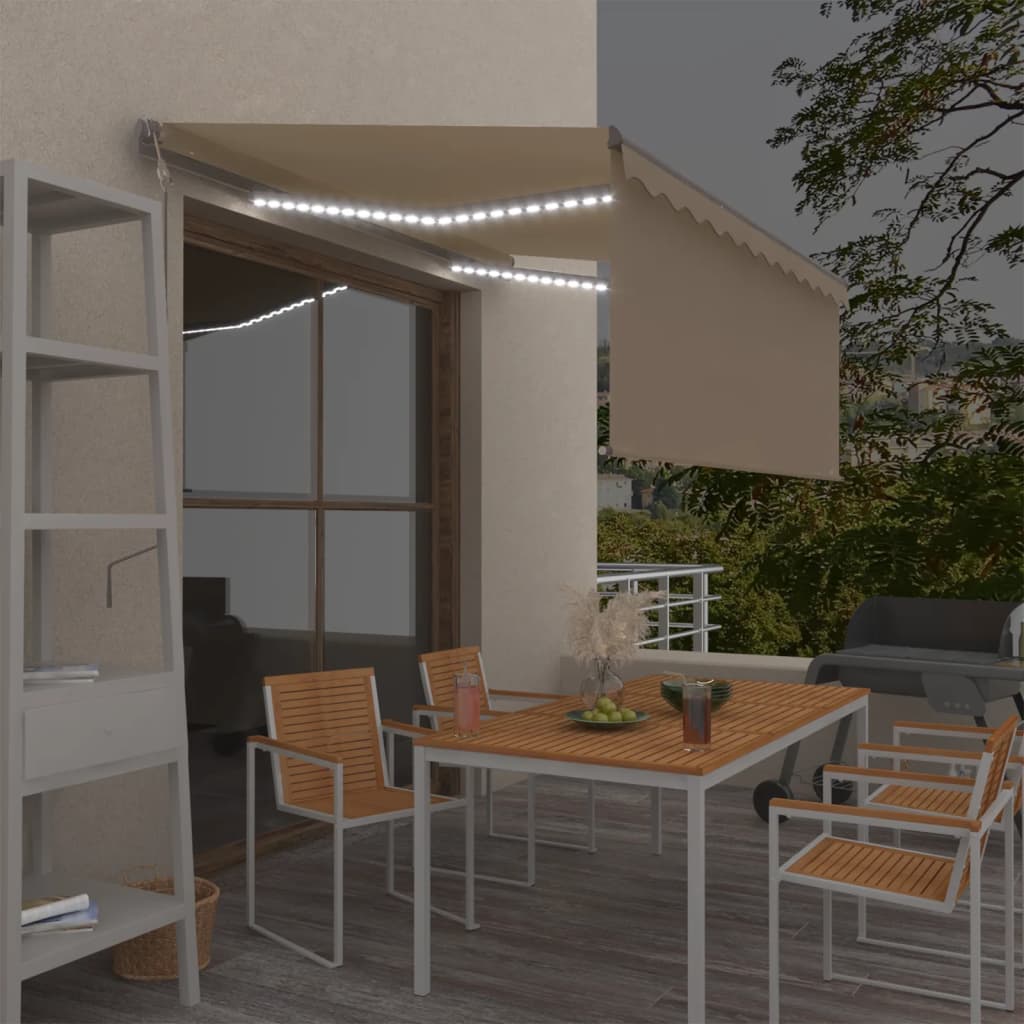 Toldo automático con LED sensor de viento antracita 400x300 cm