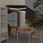 Toldo automático con LED sensor de viento antracita 400x300 cm