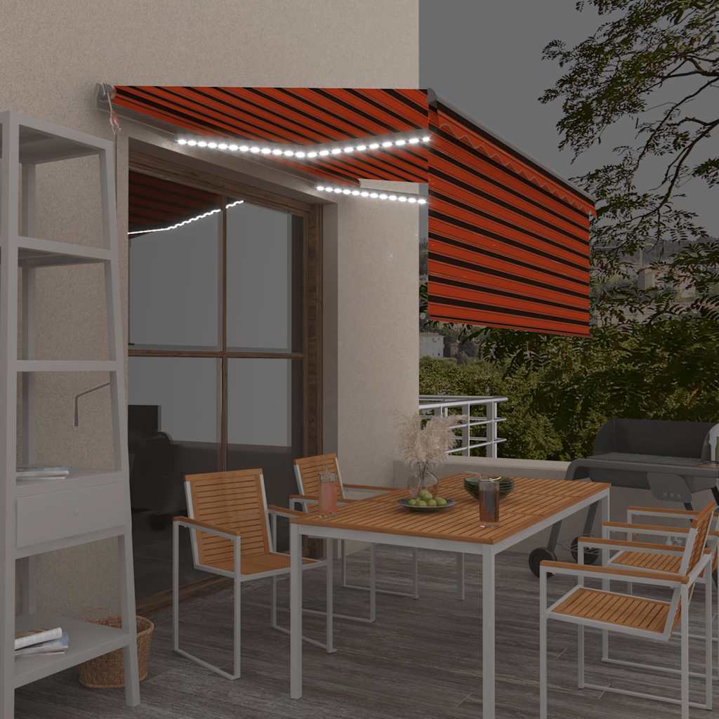 Toldo automático con LED sensor de viento antracita 400x300 cm
