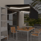 Toldo automático con LED sensor de viento antracita 400x300 cm