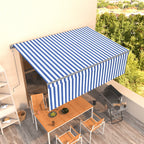 Toldo manual retráctil persiana LED crema 3,5x2,5m