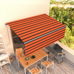 Toldo manual retráctil persiana LED crema 3,5x2,5m