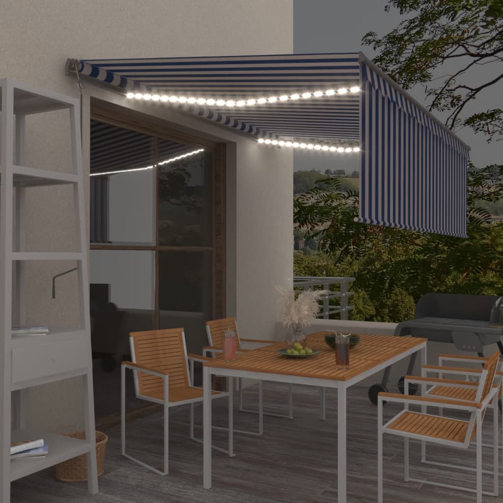Toldo automático con LED sensor de viento antracita 400x300 cm