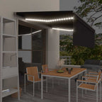 Toldo automático con LED sensor de viento antracita 400x300 cm