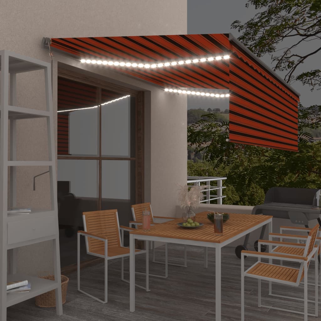 Toldo automático con LED sensor de viento antracita 400x300 cm