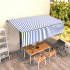Toldo manual retráctil persiana LED crema 3,5x2,5m