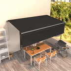 Toldo manual retráctil persiana LED crema 3,5x2,5m