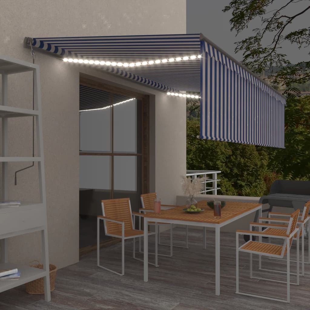 Toldo automático con LED sensor de viento antracita 400x300 cm