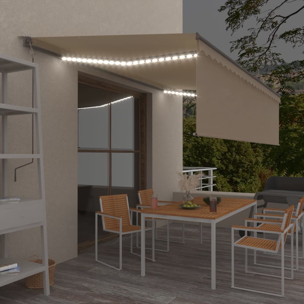 Toldo automático con LED sensor de viento antracita 400x300 cm