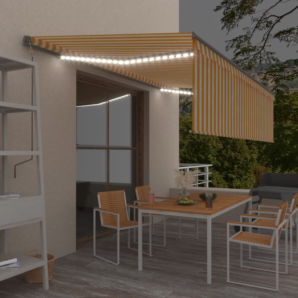 Toldo automático con LED sensor de viento antracita 400x300 cm