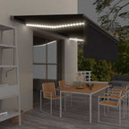 Toldo automático con LED sensor de viento antracita 400x300 cm