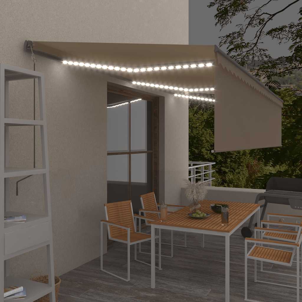 Toldo automático con LED sensor de viento antracita 400x300 cm
