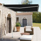 Toldo automático retrátil azul e branco 450x350 cm