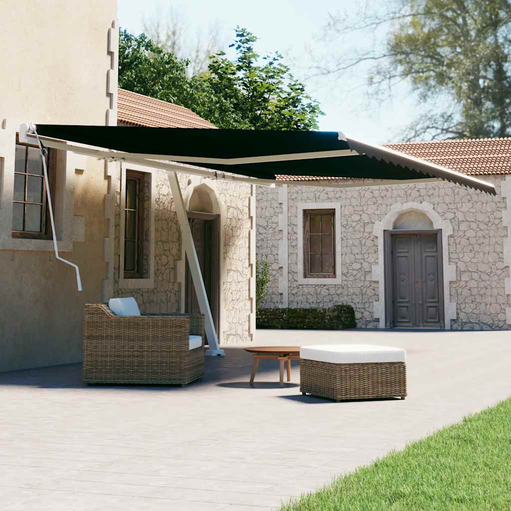 Toldo automático retráctil azul y blanco 450x350 cm