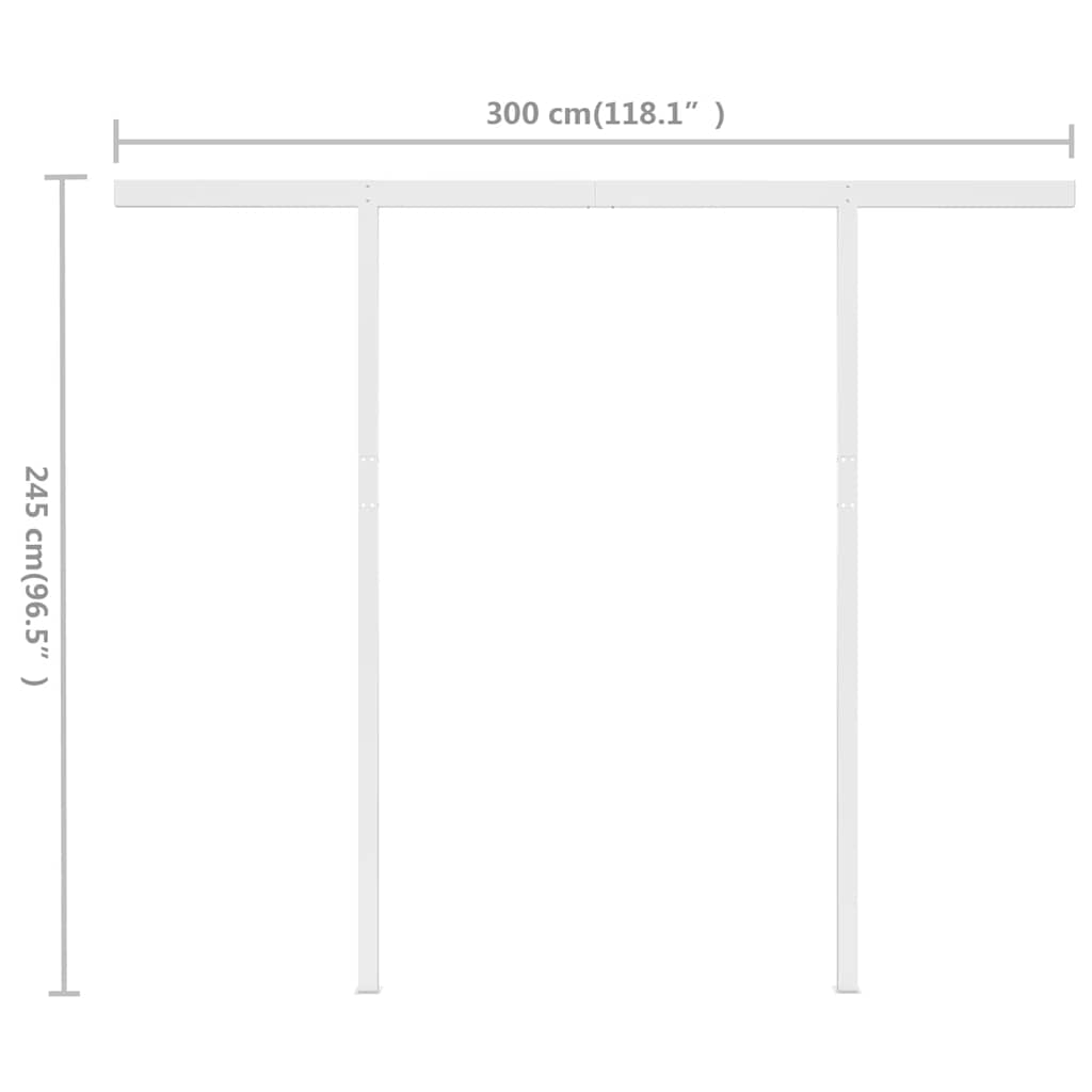 Toldo manual retráctil con postes gris antracita 3x2,5 m
