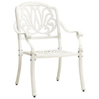 Mesa y sillas de bistró 3 piezas aluminio fundido blanco
