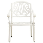 Mesa y sillas de bistró 3 piezas aluminio fundido blanco