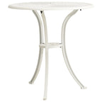 Mesa y sillas de bistró 3 piezas aluminio fundido blanco