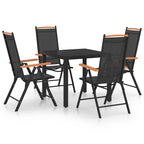 Juego de comedor de jardín 10 piezas negro y gris antracita