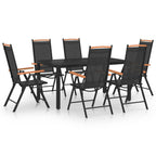 Juego de comedor de jardín 10 piezas negro y gris antracita