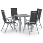 Juego de comedor de jardín 10 piezas negro y gris antracita