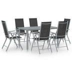 Juego de comedor de jardín 10 piezas negro y gris antracita