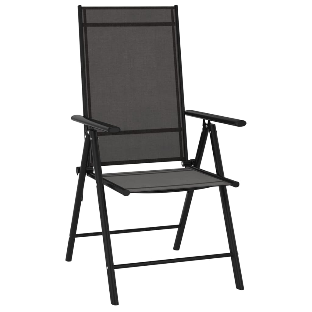 Juego de muebles de jardín 9 piezas negro y gris antracita