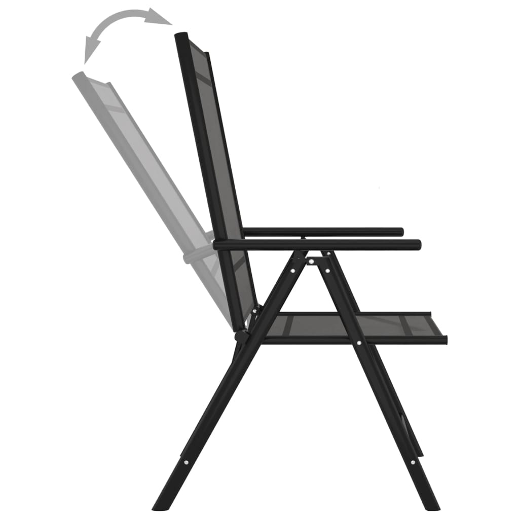 Juego de muebles de jardín 9 piezas negro y gris antracita