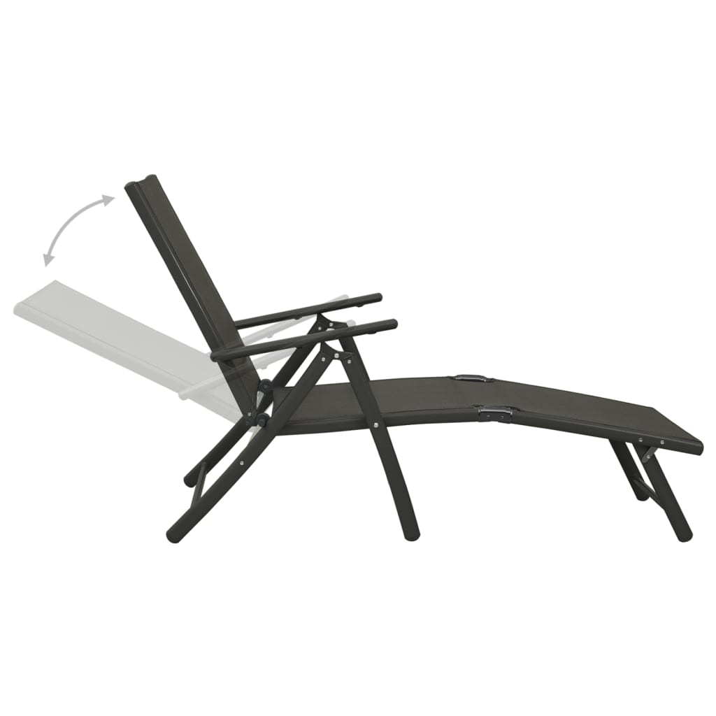 Juego de muebles de jardín 9 piezas negro y gris antracita