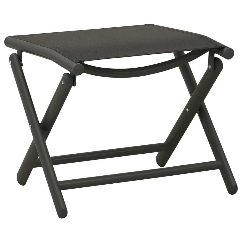 Juego de muebles de jardín 9 piezas negro y gris antracita