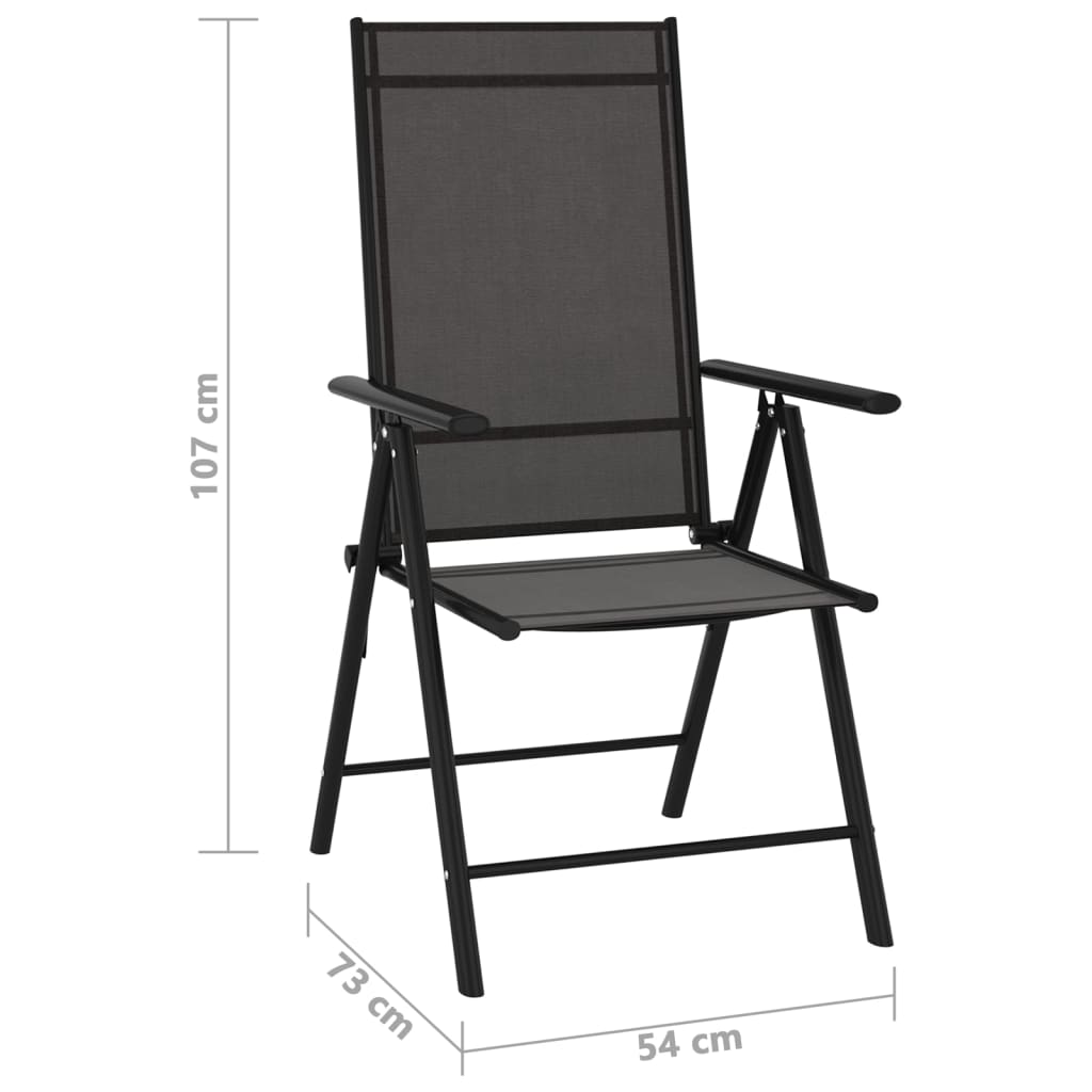 Juego de muebles de jardín 9 piezas negro y gris antracita