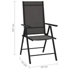 Juego de muebles de jardín 9 piezas negro y gris antracita
