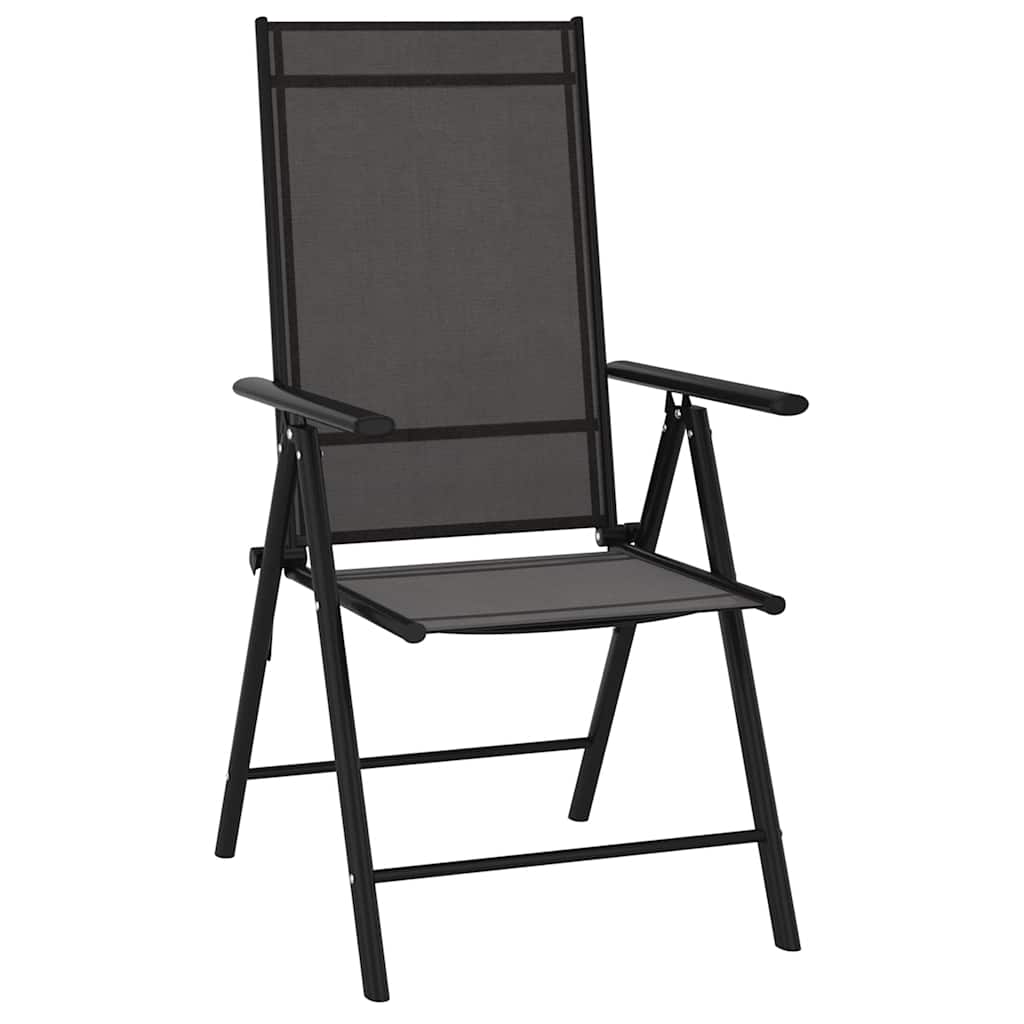 Juego de comedor de jardín 10 piezas negro y gris antracita