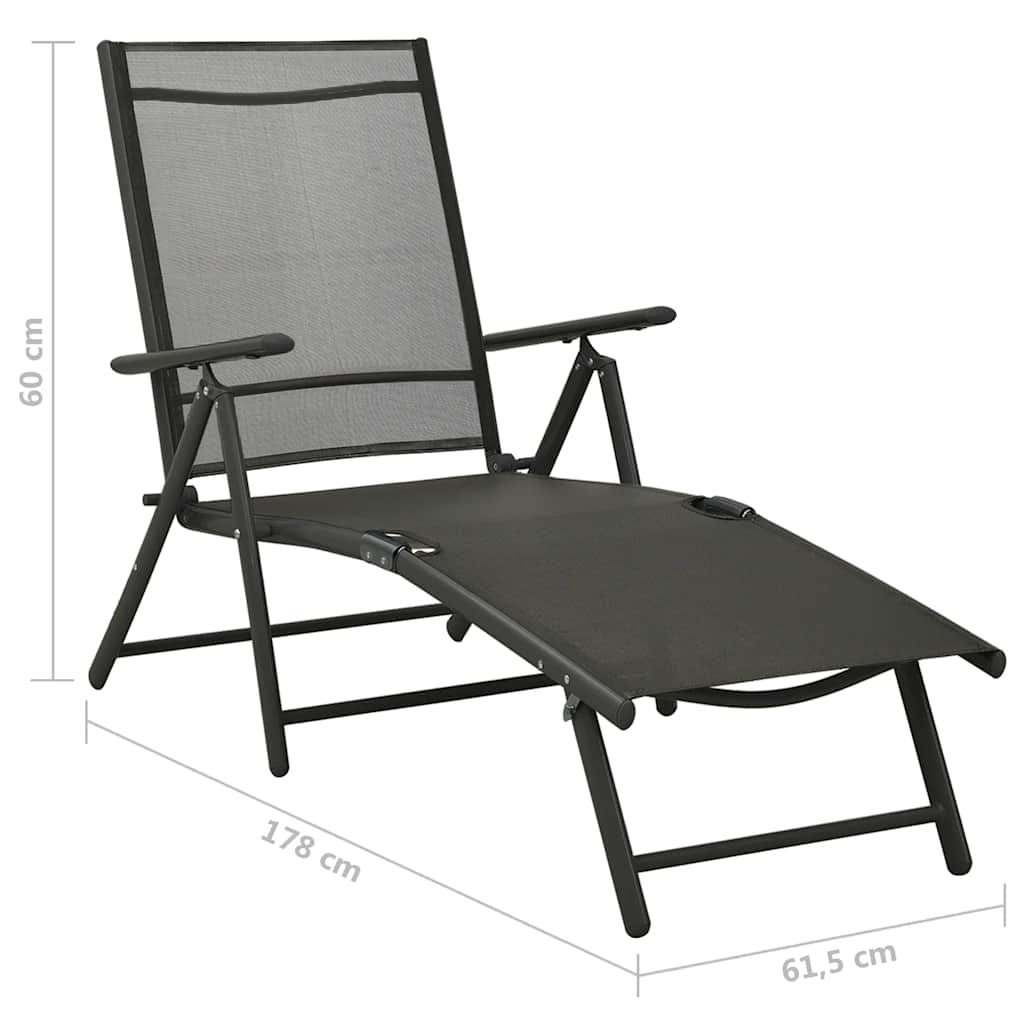 Juego de comedor de jardín 10 piezas negro y gris antracita