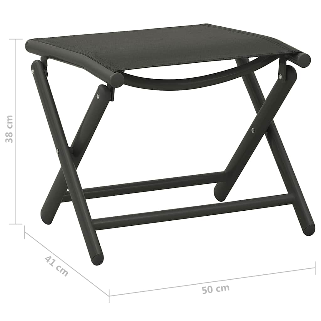Juego de comedor de jardín 10 piezas negro y gris antracita
