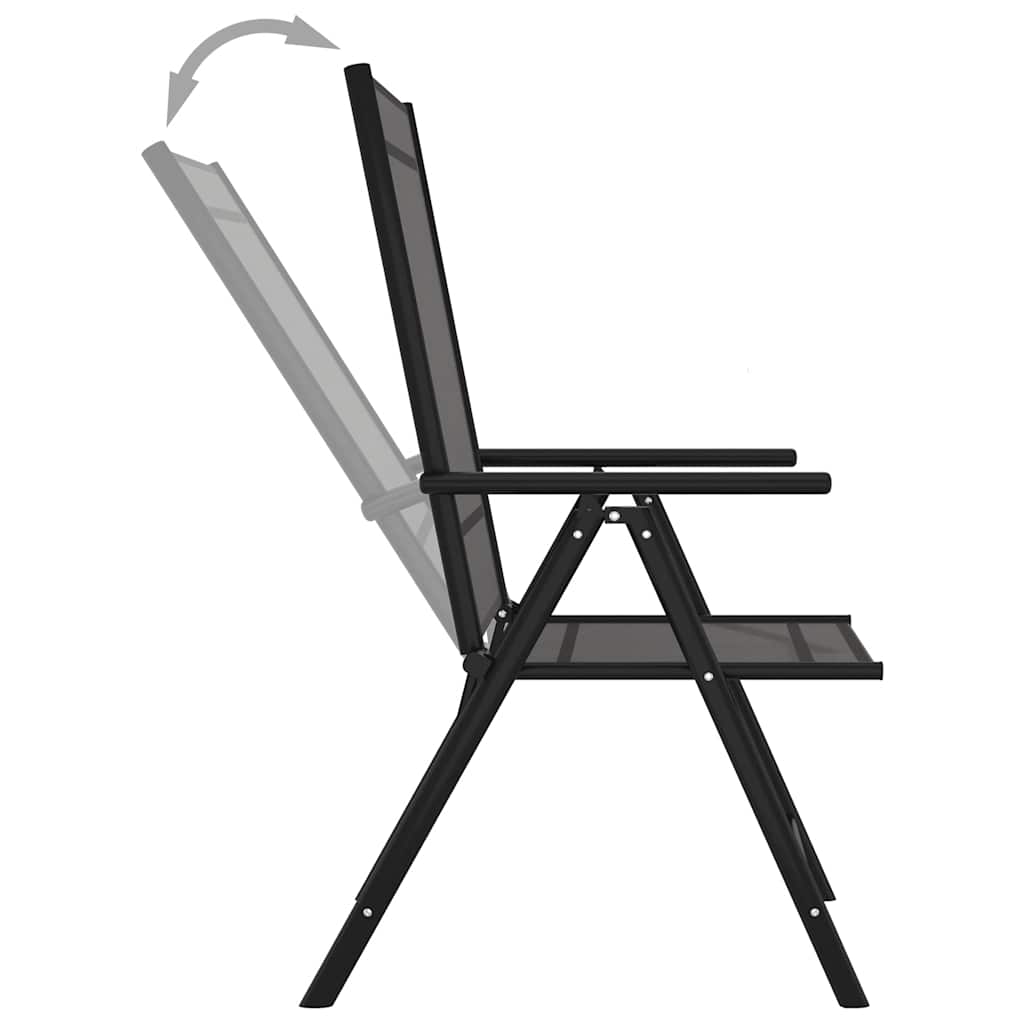 Juego de comedor de jardín 10 piezas negro y gris antracita