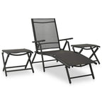 Juego de comedor de jardín 10 piezas negro y gris antracita