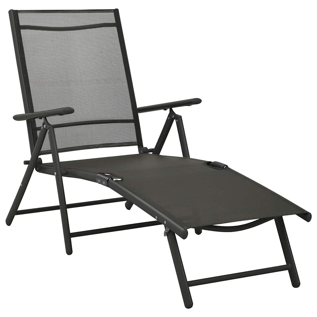 Juego de comedor de jardín 10 piezas negro y gris antracita