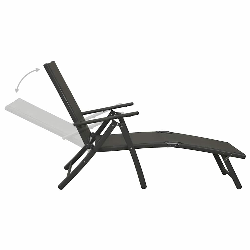 Juego de comedor de jardín 10 piezas negro y gris antracita