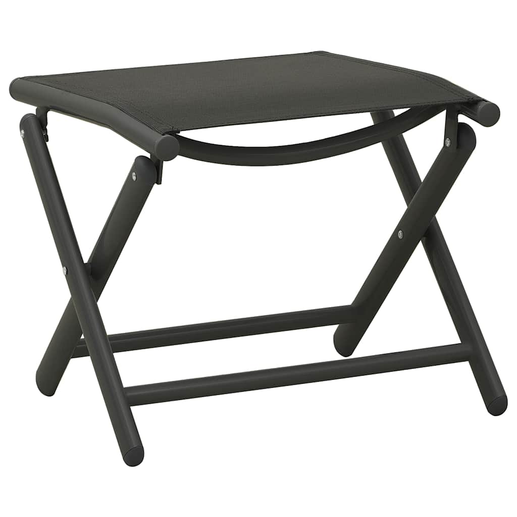 Juego de comedor de jardín 10 piezas negro y gris antracita